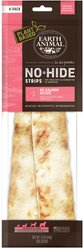 Earth Animal No-Hide Strips Thin Natural Rawhide Alternative No Salmon Vegetarian Recipe Chew Dog Treat, 4 count