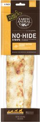 Earth Animal No-Hide Strips Thin Natural Rawhide Alternative Peanut Butter Vegetarian Recipe Dog Chew Treat, 4 count