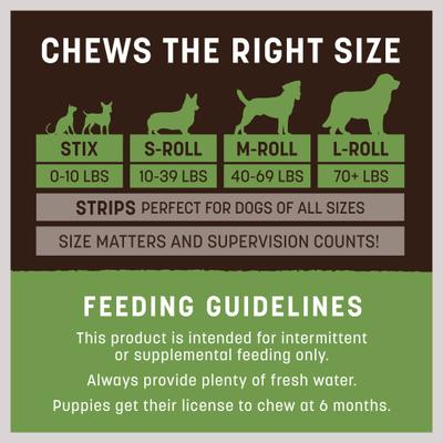 Show full view: Earth Animal No-Hide Strips Thin Natural Rawhide Alternative Pork Recipe Dog Chew Treat, 4 count slide 9 of 12