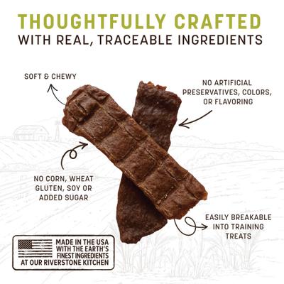 Show full view: Earth Animal Wisdom Air-Dried Chicken Recipe Premium Natural Jerky Strips Dog Treats, 4-oz bag slide 4 of 10