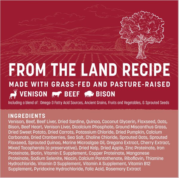 Earth Animal Wisdom Air-Dried From the Land Recipe with Venison, Beef, & Bison Premium Natural Dog Food