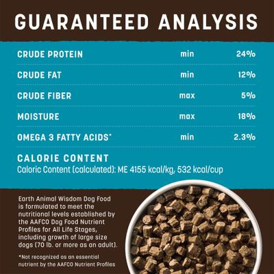 Show full view: Earth Animal Wisdom Air-Dried From the Sea Recipe with Catfish, Clams, & Sardines Premium Natural Dog Food, 32-oz bag slide 6 of 11