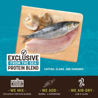 Show full view: Earth Animal Wisdom Air-Dried From the Sea Recipe with Catfish, Clams, & Sardines Premium Natural Jerky Strips Dog Treats, 4-oz bag slide 5 of 10