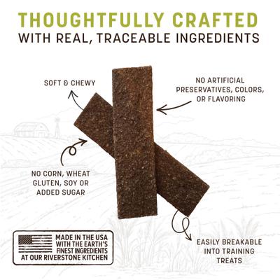 Show full view: Earth Animal Wisdom Air-Dried From the Sea Recipe with Catfish, Clams, & Sardines Premium Natural Jerky Strips Dog Treats, 4-oz bag slide 4 of 10