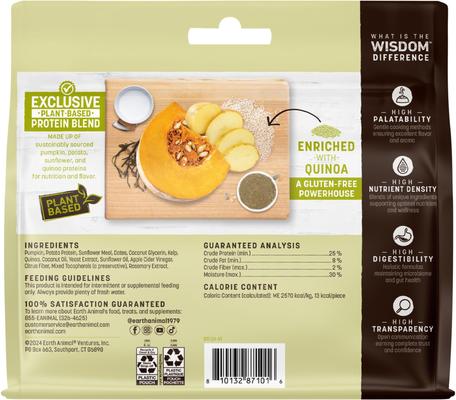 Show full view: Earth Animal Wisdom Air-Dried From the Seed Recipe Premium Natural Plant-Based Jerky Strips Dog Treats, 4-oz bag slide 3 of 10