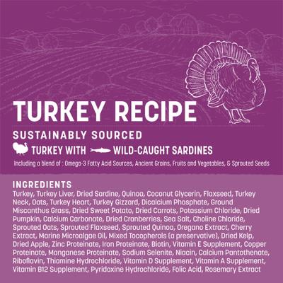 Show full view: Earth Animal Wisdom Air-Dried Turkey Recipe Premium Natural Dog Food, 32-oz bag slide 5 of 11