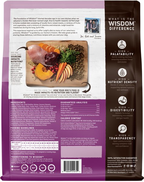 Earth Animal Wisdom Air-Dried Turkey Recipe Premium Natural Dog Food