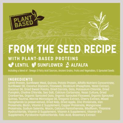 Show full view: Earth Animal Wisdom From the Seed Recipe Premium Plant-Based Natural Air-Dried Dog Food, 128-oz bag slide 5 of 11