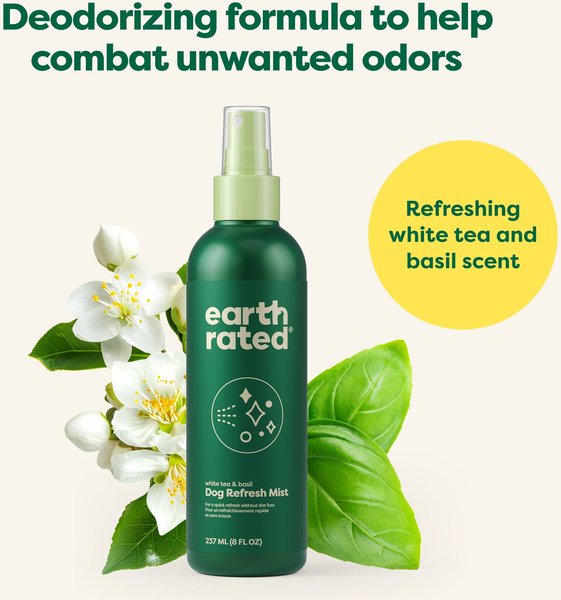 Show full view: Earth Rated Deodorizing & Conditioning Refresh Mist for Dogs, White Tea & Basil Scent, 8-fl oz bottle slide 4 of 9