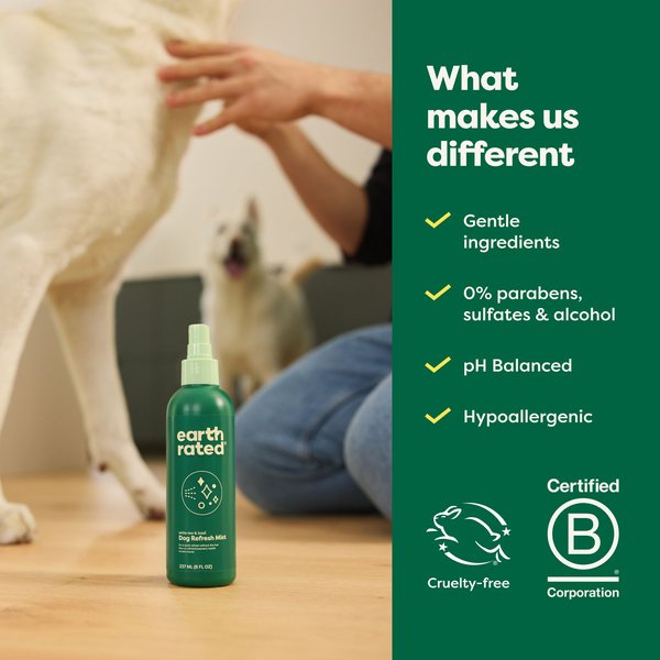 Show full view: Earth Rated Deodorizing & Conditioning Refresh Mist for Dogs, White Tea & Basil Scent, 8-fl oz bottle slide 7 of 9