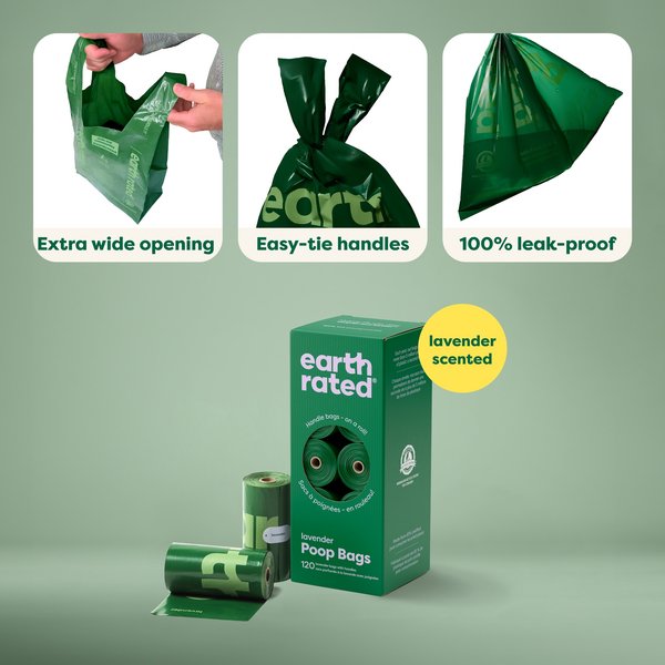 Earth Rated Dog & Cat Waste Removal Bags with Handle