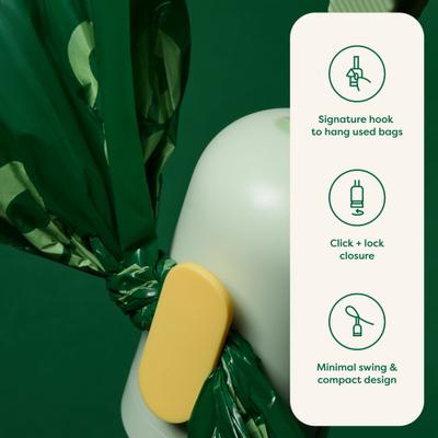 Show full view: Earth Rated Dog Poop Bag Holder with Dog Poop Bags, Unscented, 1 Dispenser & 15 Bags slide 3 of 9