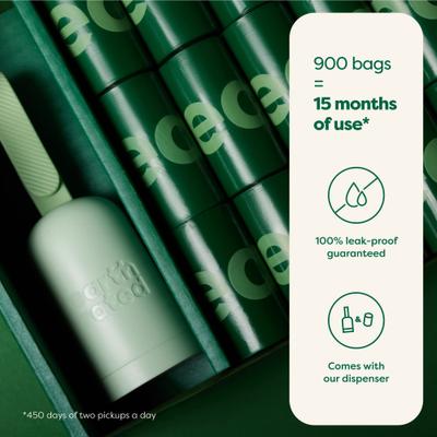 Show full view: Earth Rated Dog Poop Bag Holder with Dog Poop Bags, Unscented, 1 Dispenser & 900 Bags slide 3 of 9