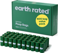 Earth Rated Dog Poop Bags, Refill Rolls, Lavender Scented, 600 count