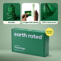 Earth Rated Dog Poop Bags, Refill Rolls, Lavender Scented, 600 count slide 2 of 6