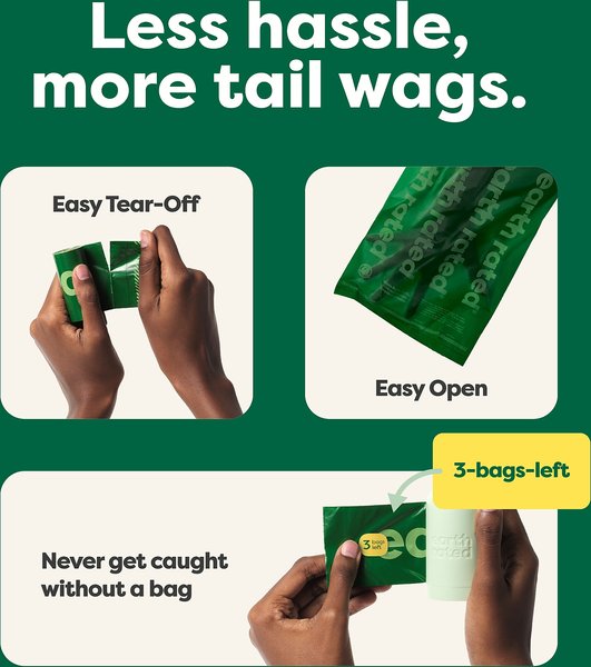 Show full view: Earth Rated Dog Poop Bags, Refill Rolls, Unscented, 120 count slide 3 of 9