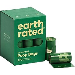 Earth Rated Dog Poop Bags, Refill Rolls, Unscented, 270 count