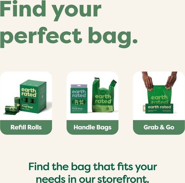 Show full view: Earth Rated Dog Poop Bags, Refill Rolls, Unscented, 270 count slide 6 of 9