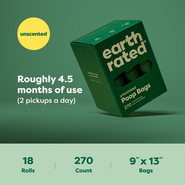 Show full view: Earth Rated Dog Poop Bags, Refill Rolls, Unscented, 270 count slide 7 of 9