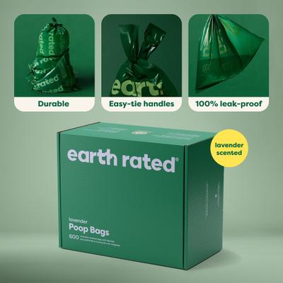 Show full view: Earth Rated Dog Poop Bags with Handles, 600 count, Lavender Scented slide 2 of 8