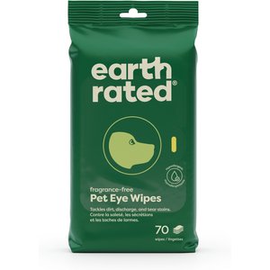 Earth Rated Hypoallergenic Pet Eye Wipes Fragrance Free, 70 count