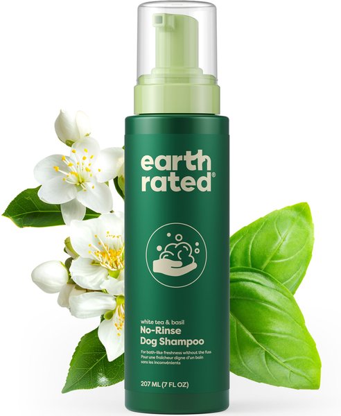 Show full view: Earth Rated No-Rinse Foaming Dog Shampoo, White Tea & Basil Scent, 7-fl oz bottle slide 1 of 9