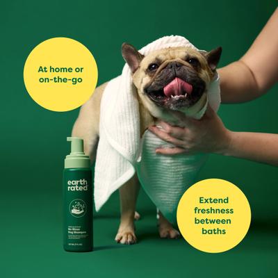 Show full view: Earth Rated No-Rinse Foaming Dog Shampoo, White Tea & Basil Scent, 7-fl oz bottle slide 2 of 9