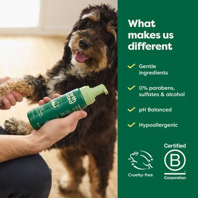 Show full view: Earth Rated No-Rinse Foaming Dog Shampoo, White Tea & Basil Scent, 7-fl oz bottle slide 7 of 9