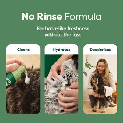Show full view: Earth Rated No-Rinse Foaming Dog Shampoo, White Tea & Basil Scent, 7-fl oz bottle slide 3 of 9
