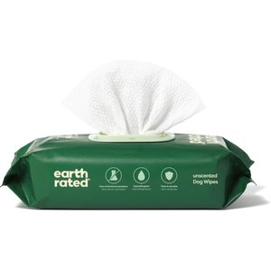 Earth Rated Thick Hypoallergenic Dog Grooming Wipes, Unscented, 100 count