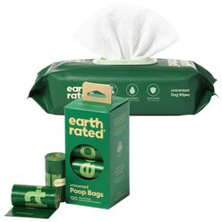 Earth Rated Unscented Poop Bags, 120 count + Grooming Dog Wipes, 100 count slide 1 of 9