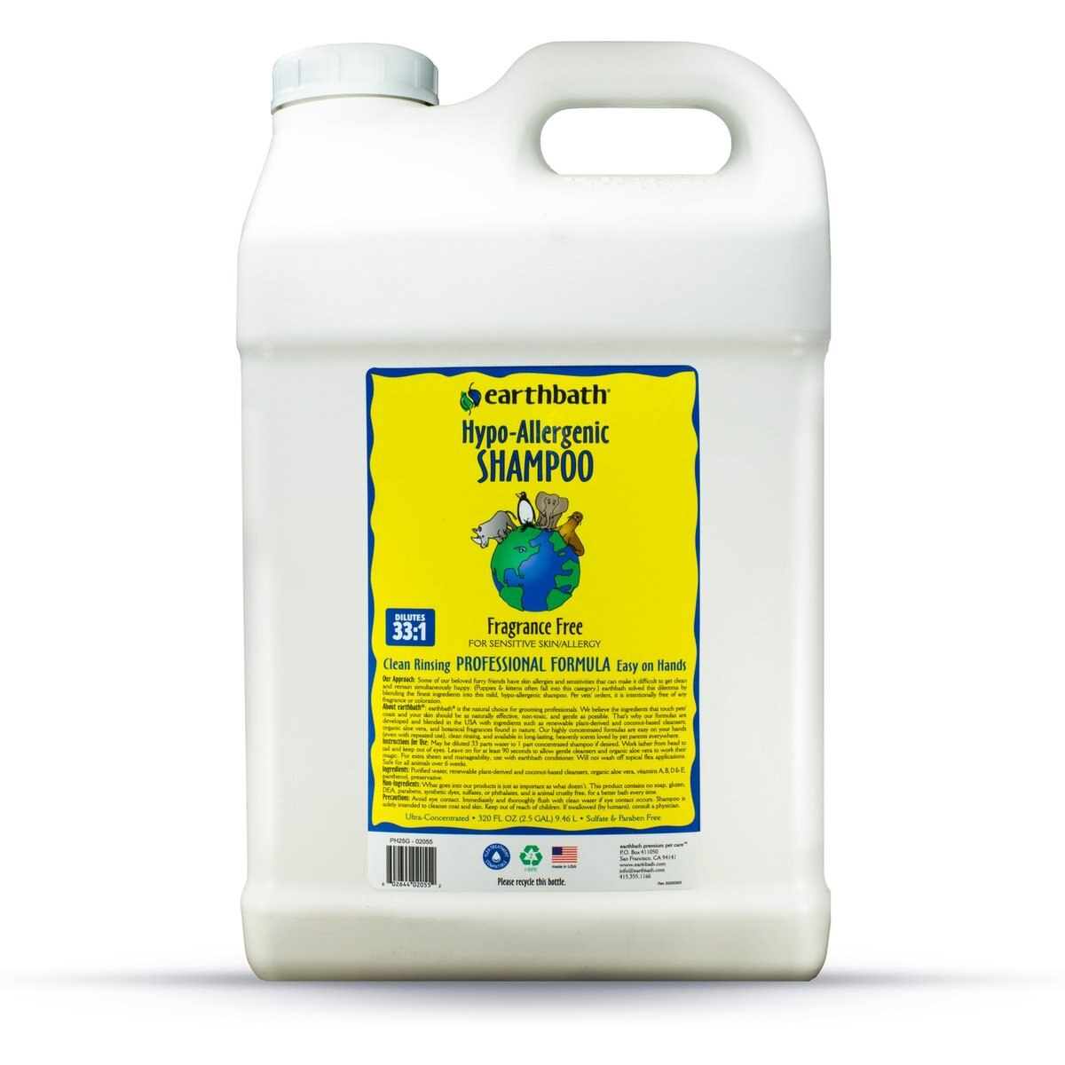Earthbath Hypo-Allergenic Fragrance Free Dog & Cat Shampoo, 320-fl oz bottle