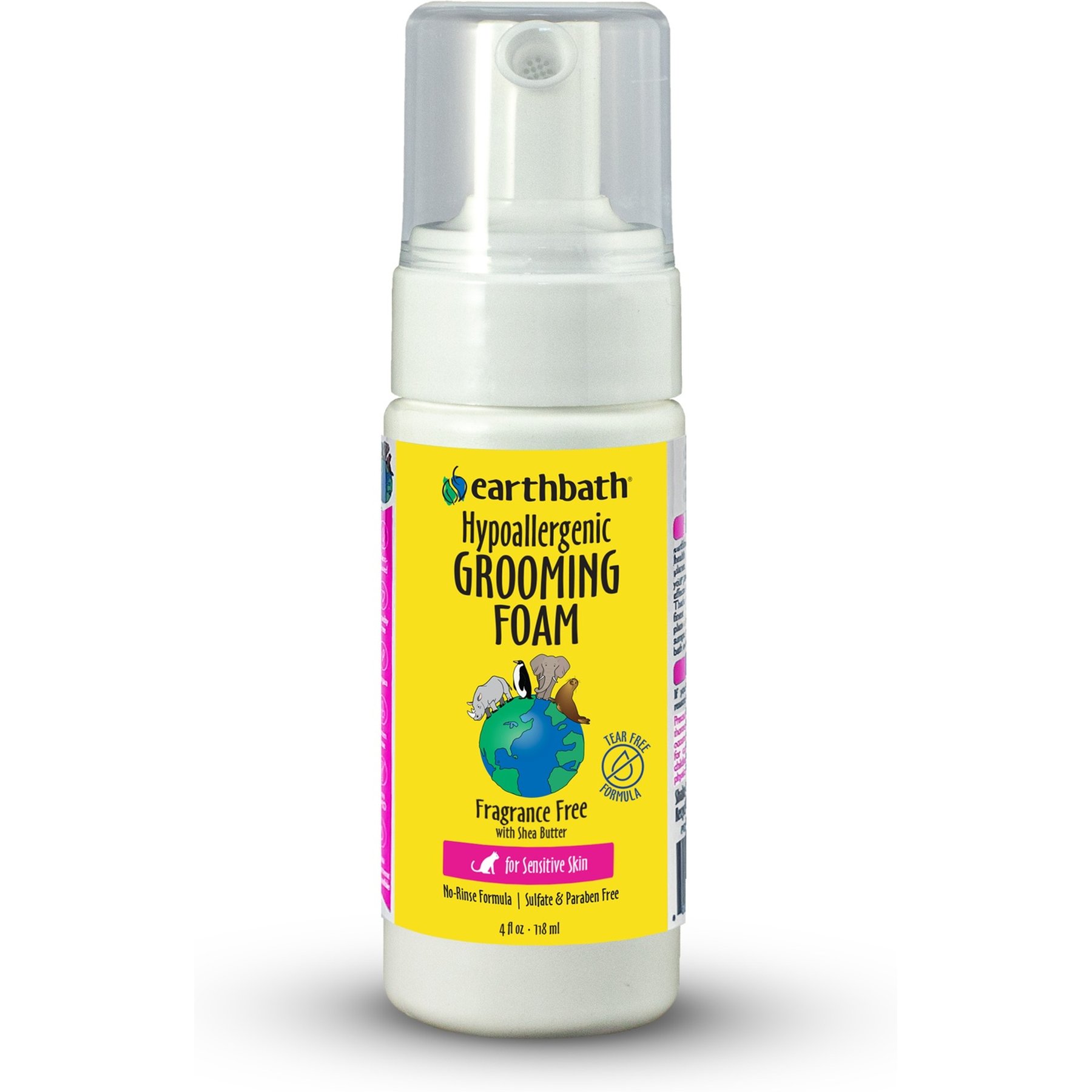 Earthbath Hypo-Allergenic Waterless Cat Grooming Foam, 4-fl oz bottle