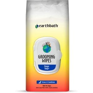 Earthbath Mango Tango Cat & Dog Grooming Wipes, 100 count