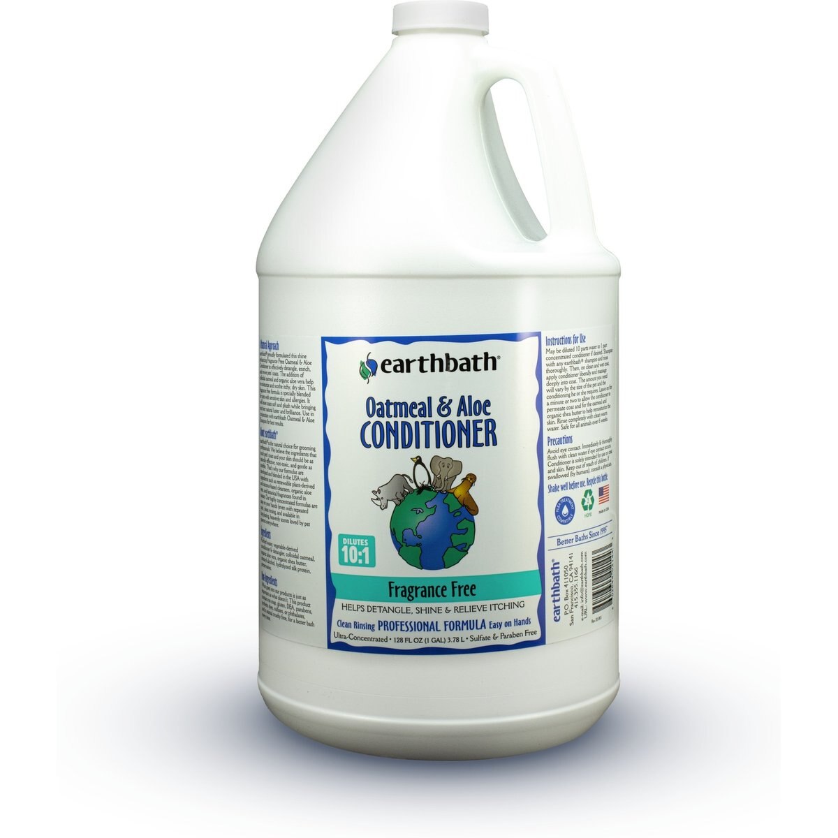 Earthbath Oatmeal & Aloe Itch Relief Dog & Cat Conditioner, Fragrance-Free, 128-fl oz bottle