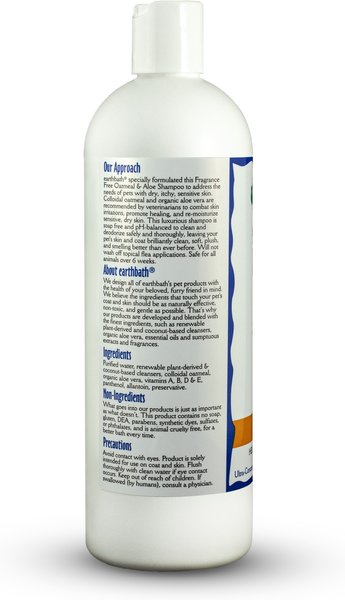 Show full view: Earthbath Oatmeal & Aloe Fragrance Free Dog & Cat Shampoo, 16-fl oz bottle slide 7 of 10