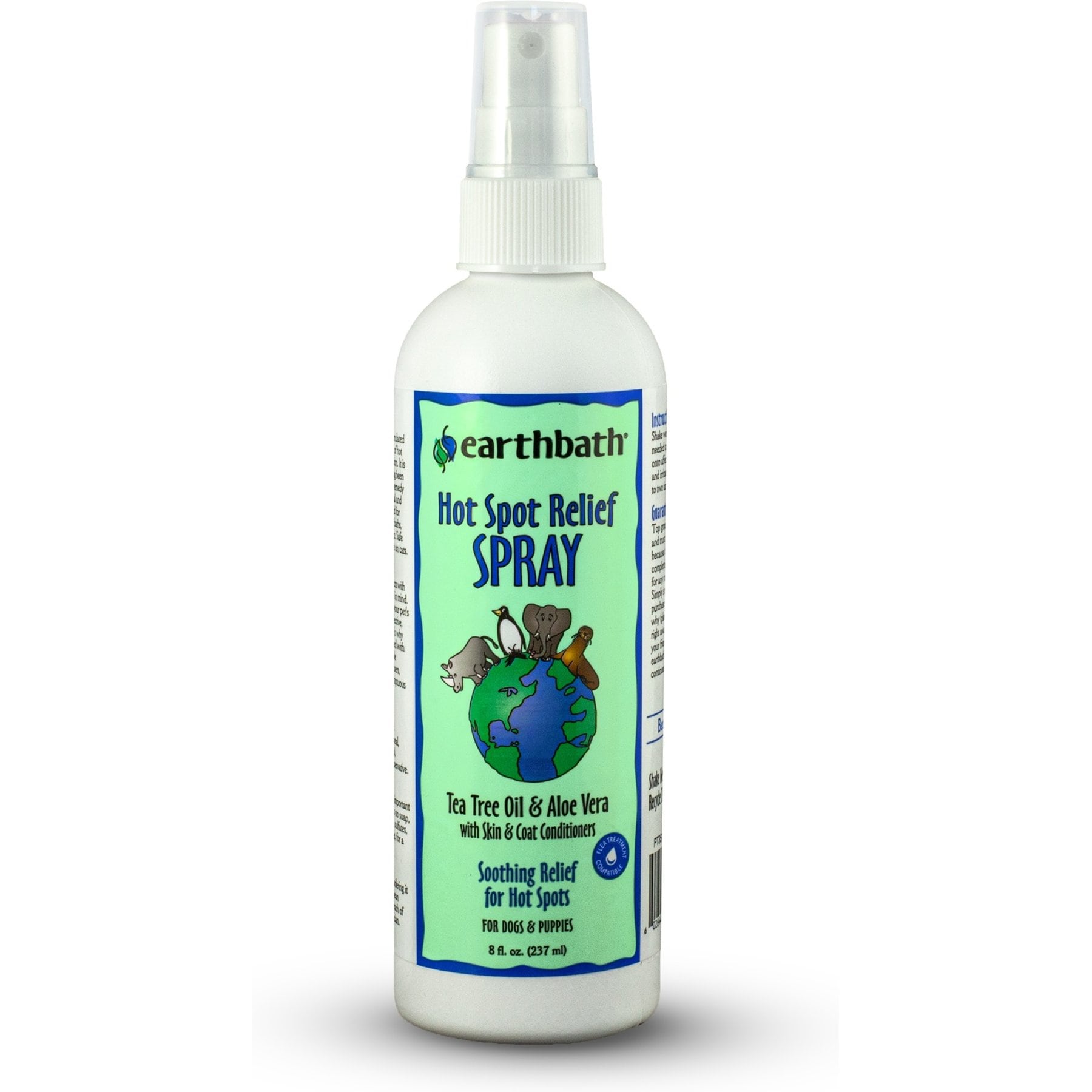 Earthbath Tea Tree Oil & Aloe Vera Hot Spot Relief Dog & Cat Spray, 8-fl oz bottle
