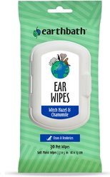 Earthbath Witch Hazel & Chamomile Cat & Dog Ear Wipes, 30 count