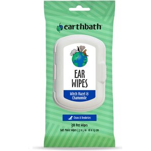 Earthbath Witch Hazel & Chamomile Cat & Dog Ear Wipes, 30 count