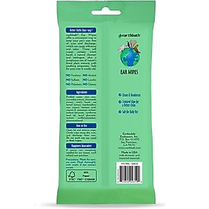 Earthbath Witch Hazel & Chamomile Cat & Dog Ear Wipes, 30 count
