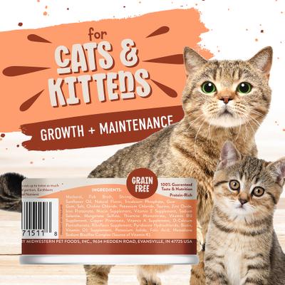Show full view: Earthborn Holistic Catalina Catch Grain-Free Natural Canned Cat & Kitten Food, 3-oz can, bundle of 48  slide 3 of 10