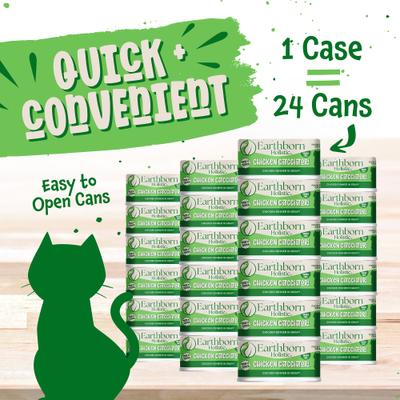 Show full view: Earthborn Holistic Chicken Catcciatori Grain-Free Natural Adult Canned Cat Food, 3-oz, case of 24 slide 8 of 9