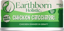 Earthborn Holistic Chicken Catcciatori Grain-Free Natural Adult Canned Cat Food, 5.5-oz can, bundle of 48 
