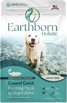 Show full view: Earthborn Holistic Coastal Catch Herring Meal & Vegetables Grain-Free Dry Dog Food, 25-lb bag slide 3 of 10