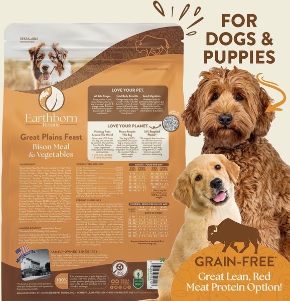 Earthborn Holistic Great Plains Feast Bison Meal & Vegetables Grain-Free Dry Dog Food