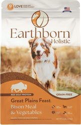 Earthborn Holistic Great Plains Feast Bison Meal & Vegetables Grain-Free Dry Dog Food, 4-lb bag
