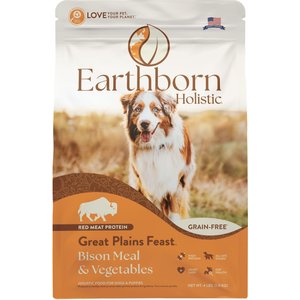 Earthborn Holistic Great Plains Feast Bison Meal & Vegetables Grain-Free Dry Dog Food, 4-lb bag