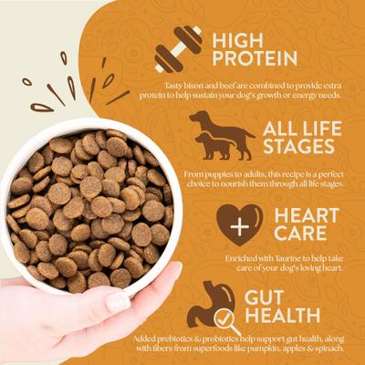 Show full view: Earthborn Holistic Great Plains Feast Bison Meal & Vegetables Grain-Free Dry Dog Food, 4-lb bag slide 5 of 10