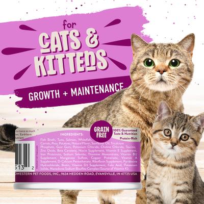 Show full view: Earthborn Holistic Harbor Harvest Grain-Free Natural Canned Cat & Kitten Food, 5.5-oz can, bundle of 48  slide 3 of 9