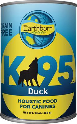 Show full view: Earthborn Holistic K95 Duck Recipe Grain-Free Canned Dog Food, 13-oz, case of 12 slide 1 of 9